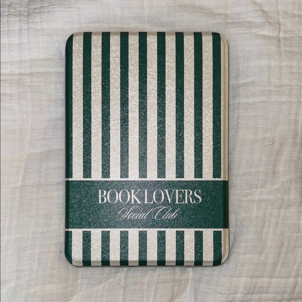 Green and White Striped Book Lovers Case